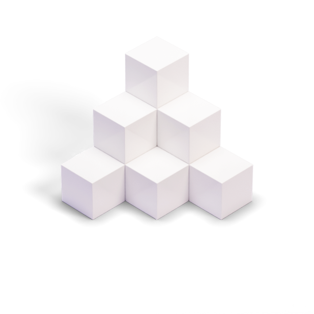Cubes assembled into the converged target state.